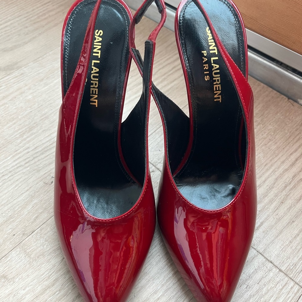Saint Laurent Glossy Red Heels